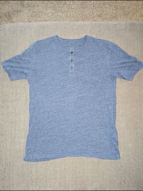 Simons Heathered Blue Short-Sleeve Henley